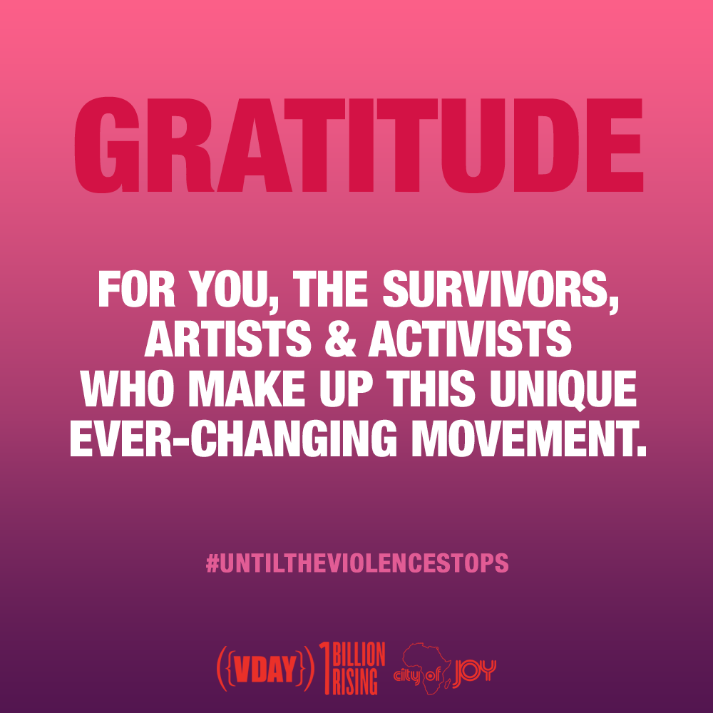 Gratitude for you, the survivors, artists, & activists who make up this unique, ever-changing movement.